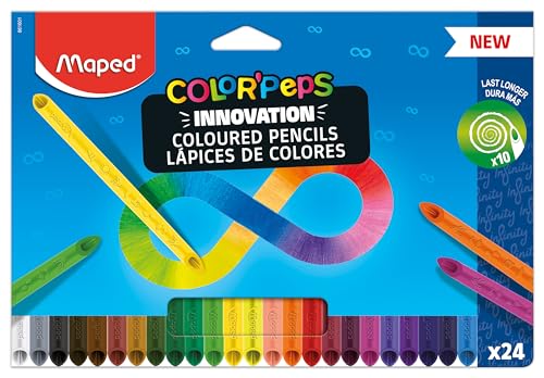 Maped - innovative Buntstifte COLOR'PEPS INFINITY - 100% farbige Mine - kein Anspitzen notwendig - zu 100% aufbrauchbar - weich & sehr angenehm auf dem Papier - 24 Stück Maped - innovative Buntstifte COLOR'PEPS INFINITY - 100% farbige Mine - kein Anspitzen notwendig - zu 100% aufbrauchbar - weich & sehr angenehm auf dem Papier - 24 Stück von Maped