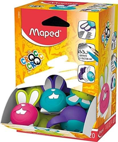 Präsentationsständer mit 20 Gummibändern CROC DUO - Hase - verschiedene Farben Display X 20 von Maped