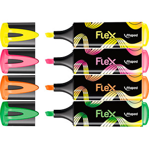 maped FLUO PEPS FLEX Textmarker farbsortiert, 4 St. von Maped