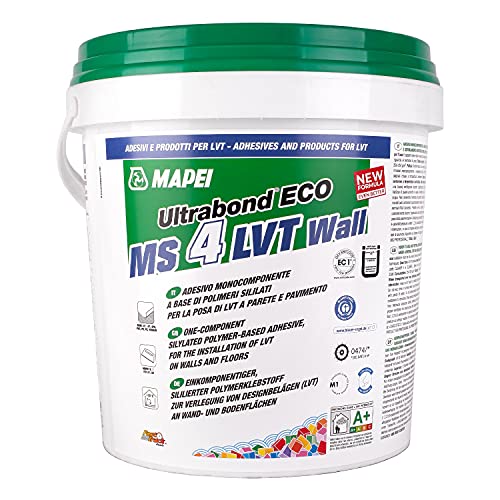 Einkomponentiger LVT Fliesenkleber und Vinylplatten an der Wand MAPEI ULTRABOND ECO MS 4 LVT Wall 7kg von Mapei