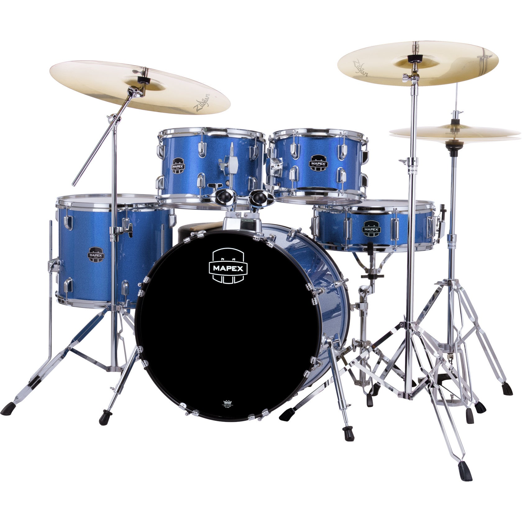 Mapex Comet Indigo Blue 5-Piece Drum Kit + Hardware and Zildjian Planet Z Cymbal Pack von Mapex