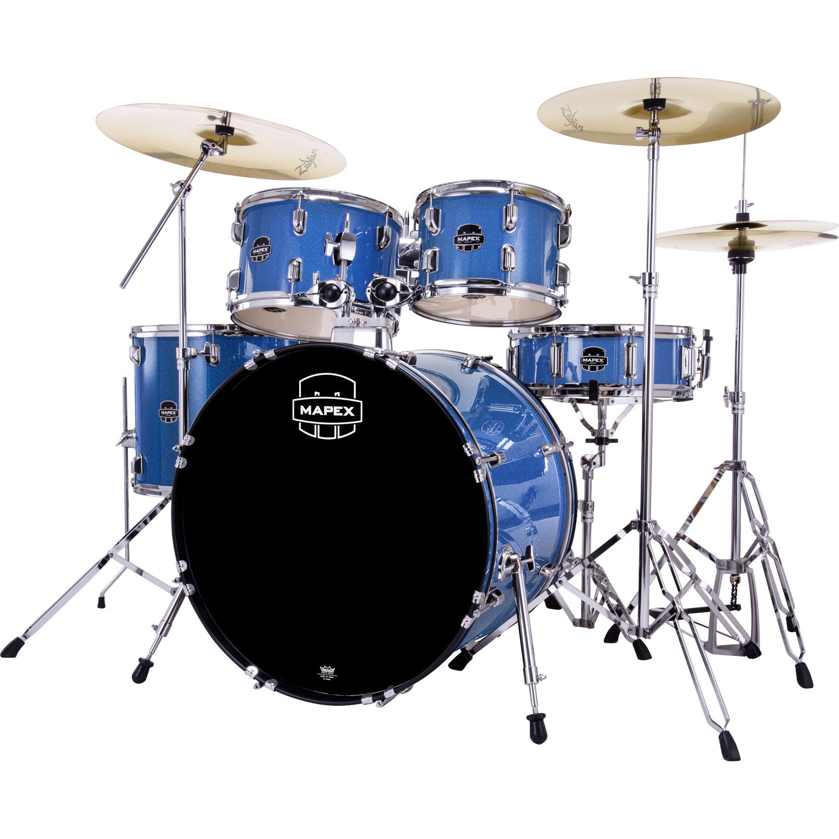 Mapex Comet Stage Indigo Blue 5-Piece Drum Kit + Hardware and Zildjian Planet Z Cymbal Pack von Mapex