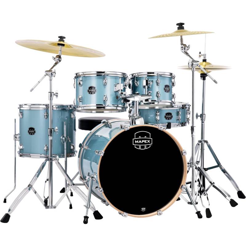 Mapex MXVE5045FTZVJ Venus Fusion Aqua Blue Sparkle Venus Fusion Aqua Blue Sparkle Drum Kit von Mapex