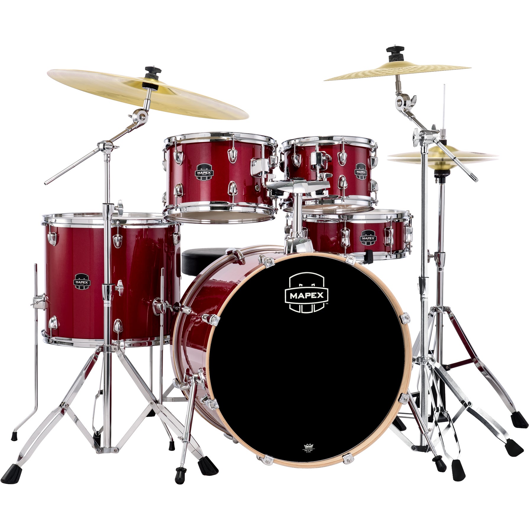 Mapex MXVE5295FTZVM Venus Stage Crimson Red sparkle Venus Stage Crimson Red Sparkle Drum Kit von Mapex