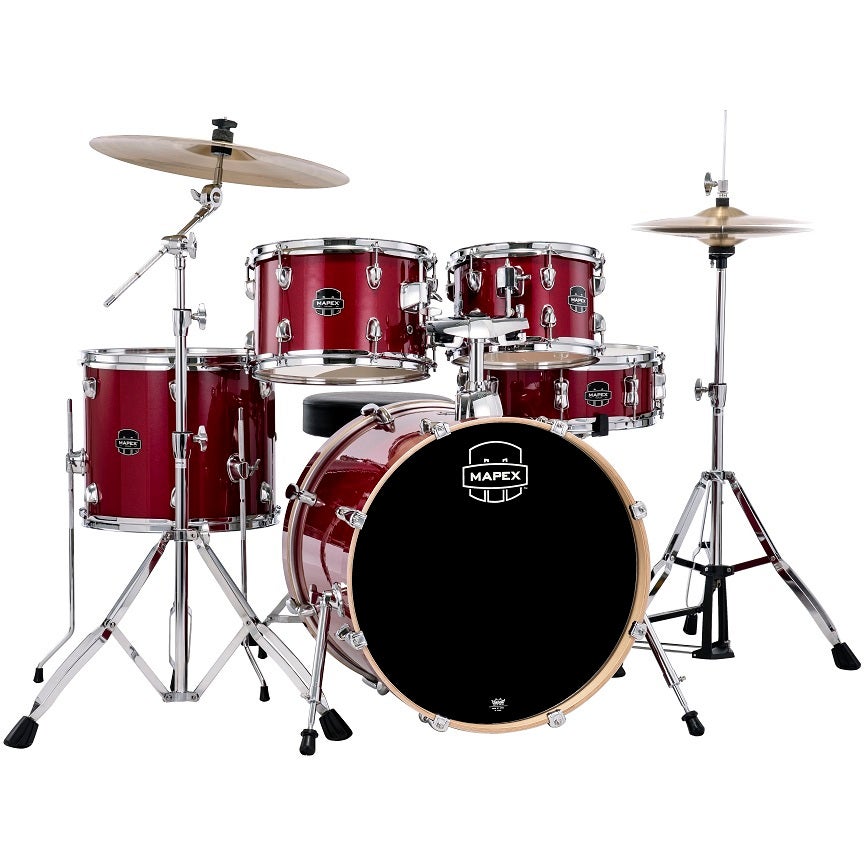 Mapex Venus Fusion Crimson Red Sparkle 5-Piece Drum Kit + Cymbals and Hardware Mapex Venus Fusion Crimson Red Sparkle 5-Piece Drum Kit + Cymbals and Hardware von Mapex