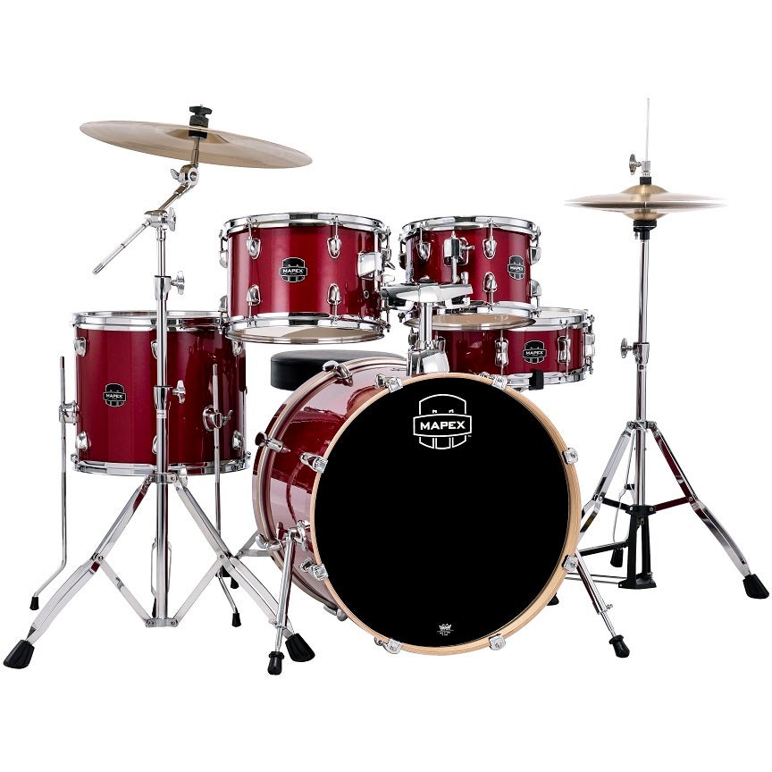 Mapex Venus Fusion Crimson Red Sparkle 5-Piece Drum Kit + Cymbals and Hardware von Mapex