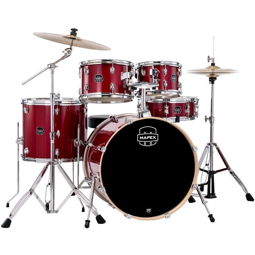 Mapex Venus Stage Crimson Red Sparkle 5-Piece Drum Kit + Cymbals and Hardware Mapex Venus Stage Crimson Red Sparkle 5-Piece Drum Kit + Cymbals and Hardware von Mapex