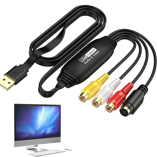 Vhs Auf Usb 2.0 Video Grabber Video Grabber Überträgt Hi8 Vhs Auf Digital Dvd Vhs Digitalisieren Gerät Konverter Audio Video Capture Card Für Windows Xp/Vista/Win 11/10/7/8/8.1 & Mac Etc von Maple Plentiful