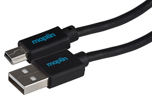 Maplin Premium Kabel USB A 2.0 Stecker auf Mini USB B Stecker, 0,75 m, Schwarz von Maplin