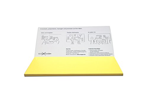 MAPPEI-FLEX/NOTES gelb, 20 x 10 cm, statt Moderationskarten, frei verschiebbar auf jeder glatten Fläche, Block mit 95 Blatt von Mappei