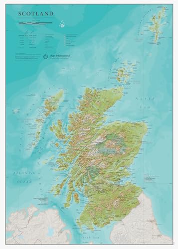 Karte von Schottland – Geschenk für Reisende – detaillierte Kartografie – laminiert – 42 cm (B) x 59 cm (H) – Maps International von Maps International