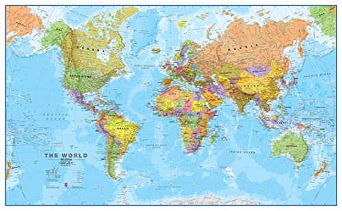 Riesige Weltkarte - Politischen Weltkartenposter - Laminiert - 119 x 84 cm - Maps International von Maps International