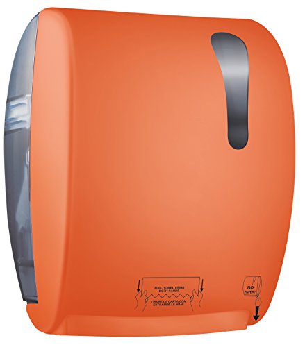 Mar Plast A78050AR Easypaper automatischer Dispenser, Orange 'Soft Touch'/durchsichtig, 405 x 224 x 320mm von Mar Plast