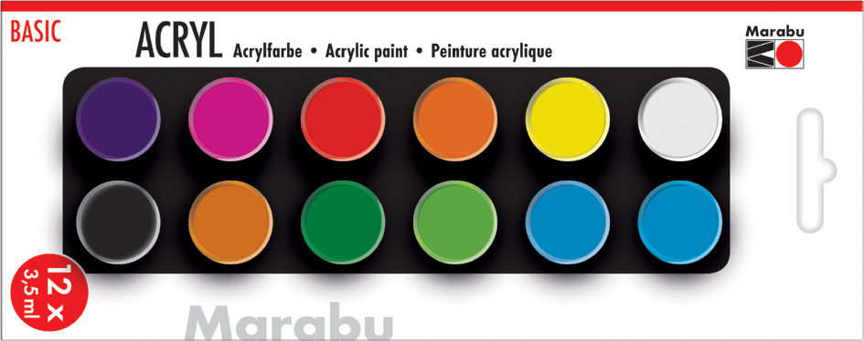 Marabu Acrylfarben-Set , BASIC, , 12 x 3,5 ml von Marabu