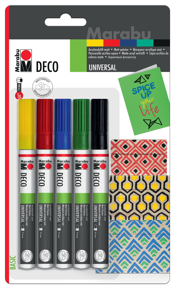 Marabu Acrylmarker , Deco Painter matt, , 5er Blister von Marabu