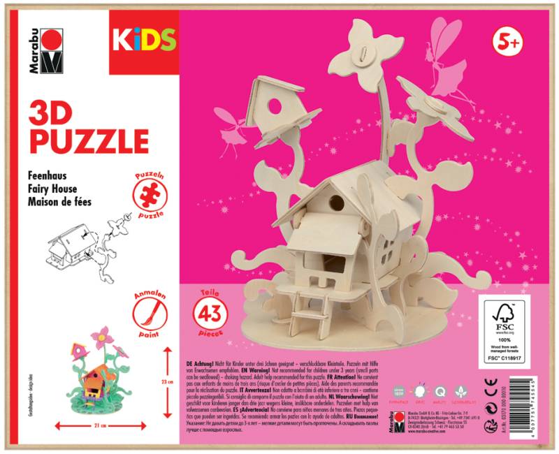 Marabu KiDS 3D Puzzle , Feenhaus, , 43 Teile von Marabu