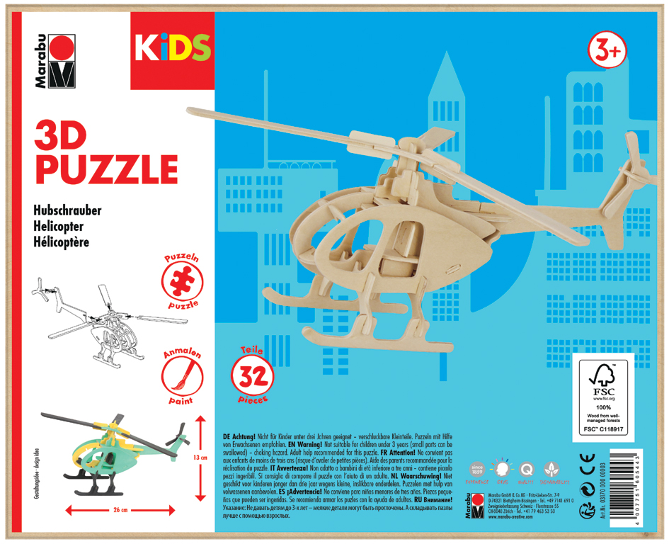 Marabu KiDS 3D Puzzle , Hubschrauber, , 32 Teile Marabu KiDS 3D Puzzle , Hubschrauber, , 32 Teile von Marabu