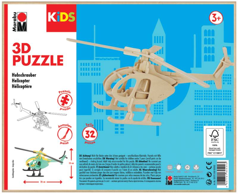 Marabu KiDS 3D Puzzle , Hubschrauber, , 32 Teile von Marabu