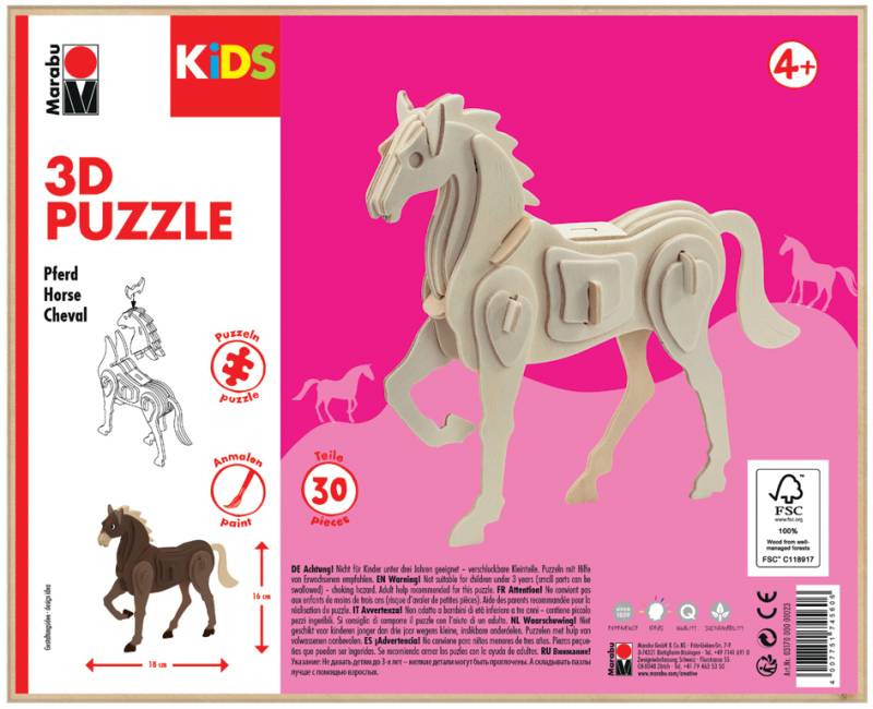 Marabu KiDS 3D Puzzle , Pferd, , 30 Teile von Marabu