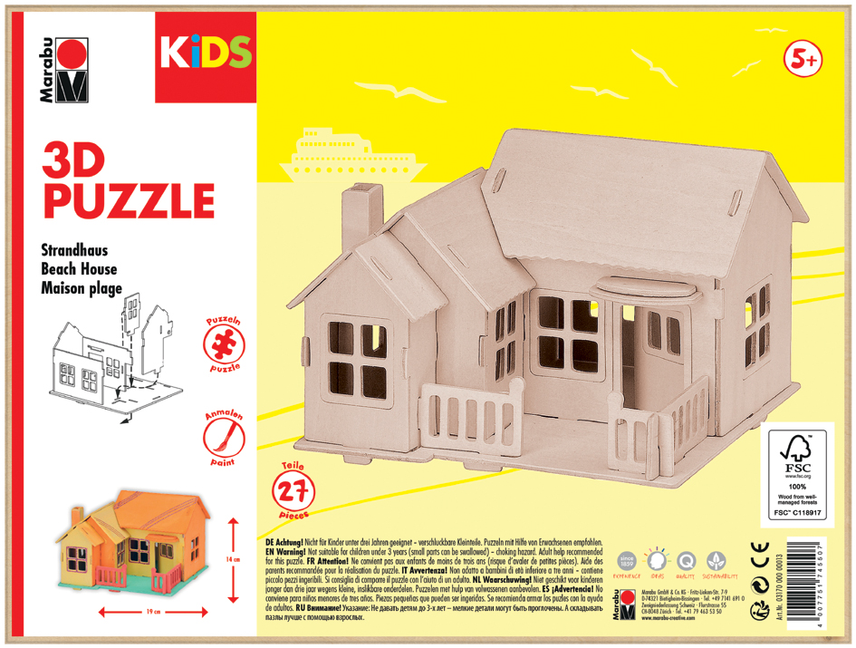 Marabu KiDS 3D Puzzle , Strandhaus, , 27 Teile von Marabu