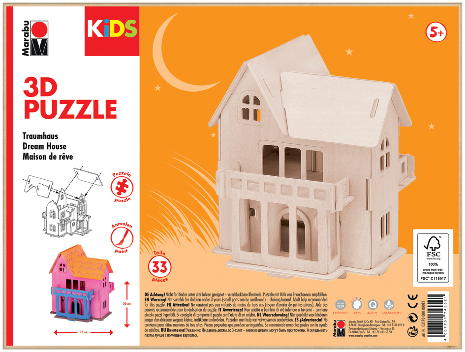 Marabu KiDS 3D Puzzle , Traumhaus, , 33 Teile von Marabu