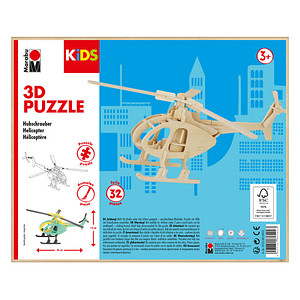 Marabu KiDS Hubschrauber 3D-Puzzle, 32 (bemalbar) Teile von Marabu