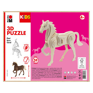 Marabu KiDS Pferd 3D-Puzzle, 30 (bemalbar) Teile von Marabu