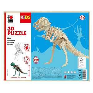Marabu KiDS T-Rex 3D-Puzzle, 29 (bemalbar) Teile von Marabu