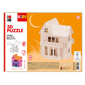 Marabu KiDS Traumhaus 3D-Puzzle, 33 (bemalbar) Teile von Marabu