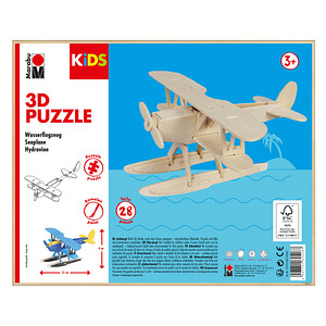 Marabu KiDS  Wasserflugzeug 3D-Puzzle, 28 (bemalbar) Teile von Marabu