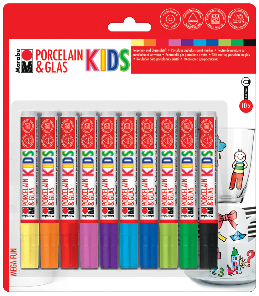 Marabu Marker , Porcelain & Glas KIDS, , MEGA FUN von Marabu