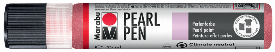 Marabu Perlenfarbe Pearl Pen, 25 ml, schimmer-rot von Marabu