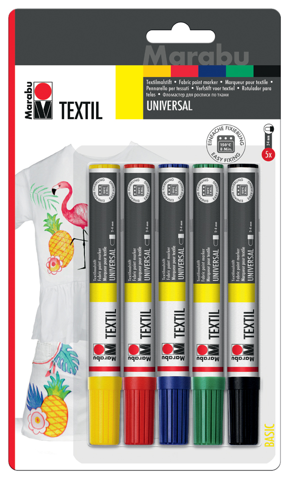 Marabu Textilmarker , Textil Painter, , 5er Blister von Marabu