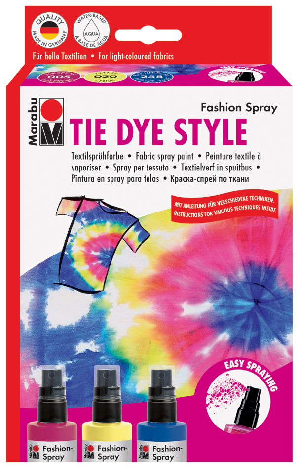 Marabu Textilsprühfarbe , Fashion-Spray, , Set TIE DYE STYLE von Marabu