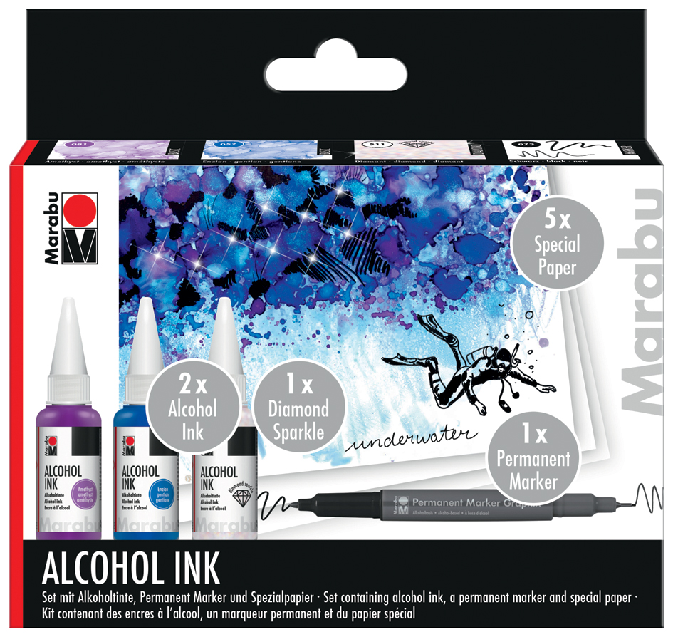Marabu permanente Tinte Alcohol Ink-Set UNDERWATER von Marabu