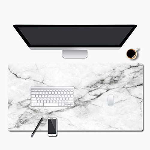 Laptop Schreibtisch Pad Erweitertes Mauspad Große Tastatur Gaming Matte Anti-Rutsch-Mauspad für alle Computer Maus verwendet zu Hause/Büro, Weißer Marmor, 90x45cm Laptop Schreibtisch Pad Erweitertes Mauspad Große Tastatur Gaming Matte Anti-Rutsch-Mauspad für alle Computer Maus verwendet zu Hause/Büro, Weißer Marmor, 90x45cm von Maran