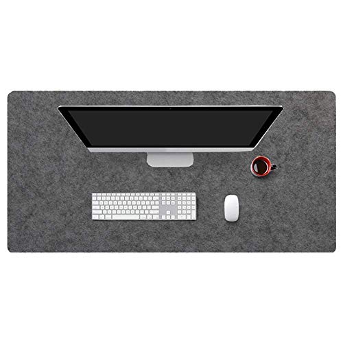 Schreibtischunterlage Filz Große Antistatisch Filz Mauspad Mausunterlage Schreibtisch Laptop Mouse Filzpad Kratzfest Gaming und Office Laptop-80x40cm-Dunkelgrau von Maran