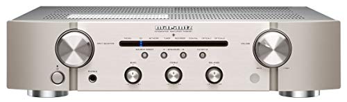 Marantz PM6007 Verstärker, integrierter Verstärker mit digitaler Konnektivität, analoge koaxiale und optische Eingänge, 2x 45 Watt, DAC, D/A-Umwandlung Digitaleingang - Silber/Gold von Marantz