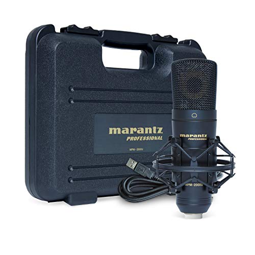 Marantz Professional MPM-2000U - Großmembran USB Mikrofon für Computeraufnahmen, Podcast und Gaming mit Mikrofonspinne, USB Kabel und Tasche enthalten von Marantz