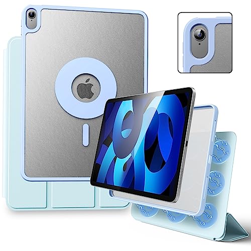 Marasone iPad Air 5 Hülle 2022 / iPad Air 4 Hülle 2020 Hülle doppellagige magnetische Folio for Zoll,-Abdeckung mit Mehreren Winkeln und Bleistift-Ladeunterstützung, Premium-PU-Leder (Blau) von Marasone