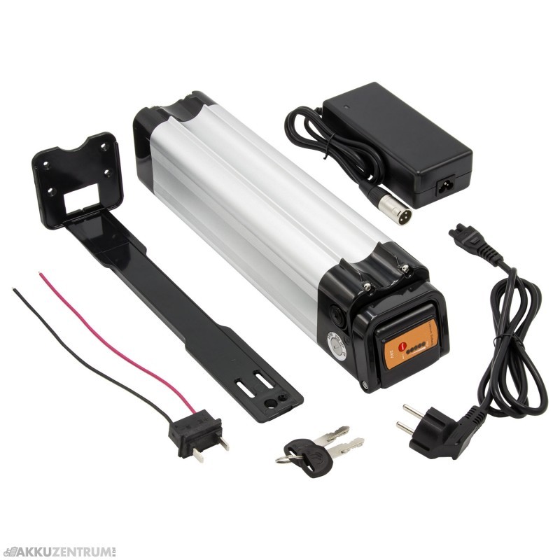 E-Bike Akku Maratron "Silver Fish" XH259 – 25,9V / 12Ah – silber – mit Halter und Ladegerät - Sattelrohr E-Bike Akku Maratron "Silver Fish" XH259 – 25,9V / 12Ah – silber – mit Halter und Ladegerät - Sattelrohr von Maratron