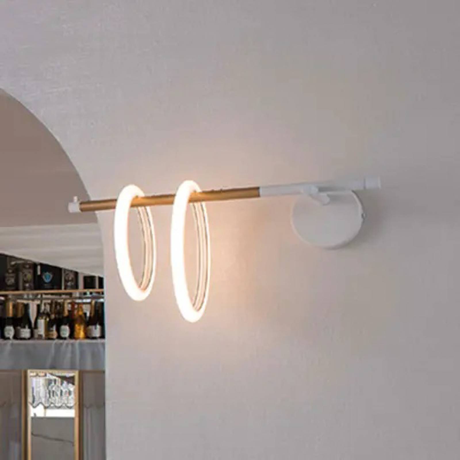 LED-Wandleuchte Ulaop, zwei Ringe, links, schwarz LED-Wandleuchte Ulaop, zwei Ringe, links, schwarz von Marchetti