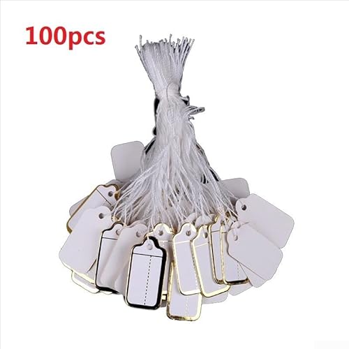 500/100 individuelle Schmuckanhänger, beschreibbare Lanyard-Etiketten für Kleidung und Basteldisplays (Gold, 100 Stück) von Marchfunny