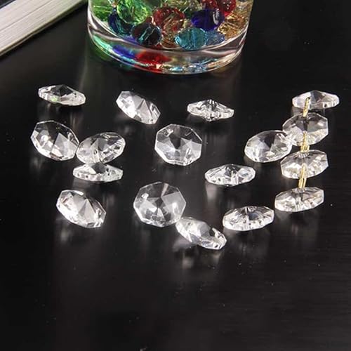 Elegante achteckige Glastropfen, 14 mm, 50 Stück, für kreatives Basteln und Dekorieren Elegante achteckige Glastropfen, 14 mm, 50 Stück, für kreatives Basteln und Dekorieren von Marchfunny