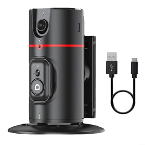 Marchfunny 360° Gimbal-Stabilisator mit automatischer KI-Verfolgung und Fernbedienung, 12 x 10 x 7,2 cm (P02-schwarz) von Marchfunny