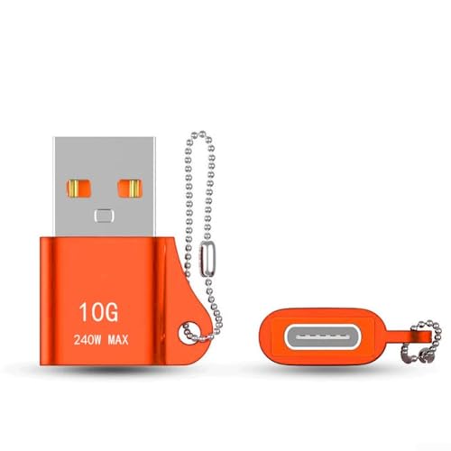 Marchfunny USB-C-Buchse auf USBA-Stecker, Verbindungslösung mit praktischer Schlüsselanhänger-Funktion, ideal für Benutzer (Orange) von Marchfunny