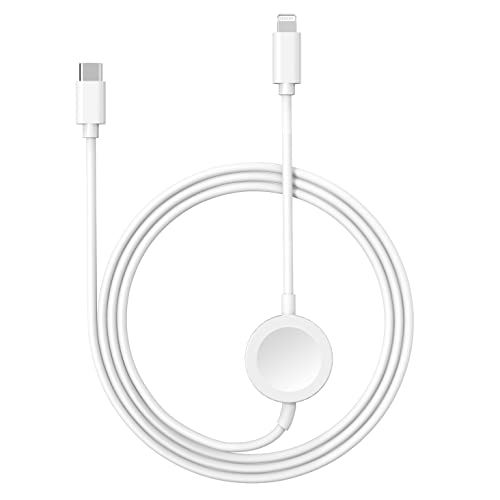 Marchpower 2 in 1 iWatch Ladekabel, Magnetisches Ladekabel auf USB für Uhren iWatch Ladegerät kabelloses tragbares Ladegerät Kompatibel für Watch Series8/7/SE/6/5/4/3/2/1 (38mm,40mm,42mm,44mm) von Marchpower