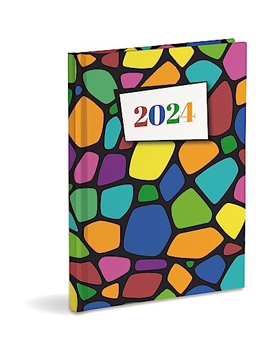 Tagesplaner Organizer 2024 cm 15 x 21 cm geschlossen Januar-Dezember 2024 Hardcover von Mareli