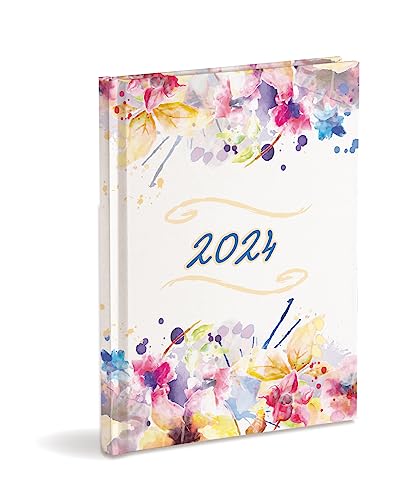 Tagesplaner Organizer 2024 cm 15 x 21 cm geschlossen Januar-Dezember 2024 Hardcover von Mareli