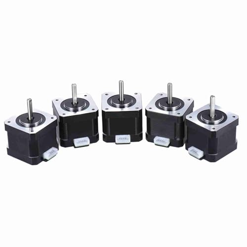 2-Phase NEMA 17 Stepper Motor 0,4 N.Mm 42 Mm 5pcs Kit für 3D-Druckmaschine Metallblack (5PCS) von Marhynchus